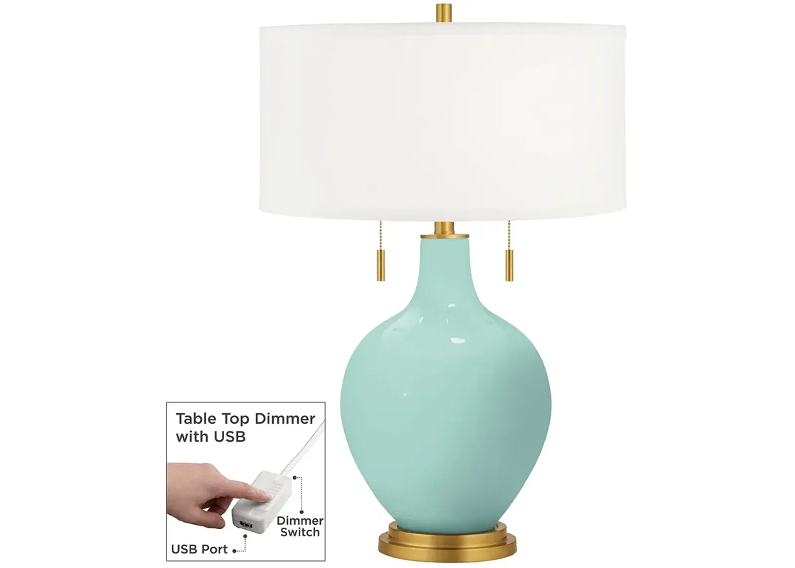 Cay Toby Brass Accents Table Lamp with Dimmer