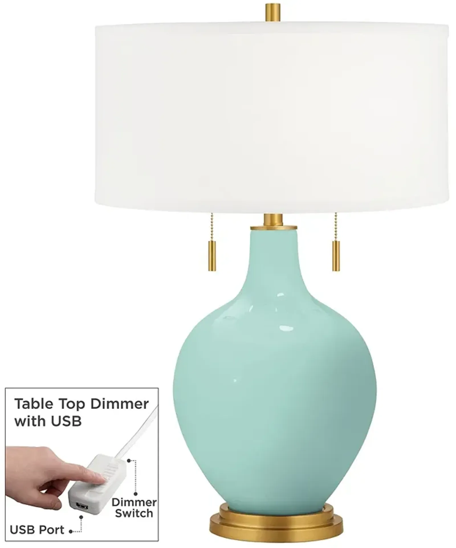 Cay Toby Brass Accents Table Lamp with Dimmer