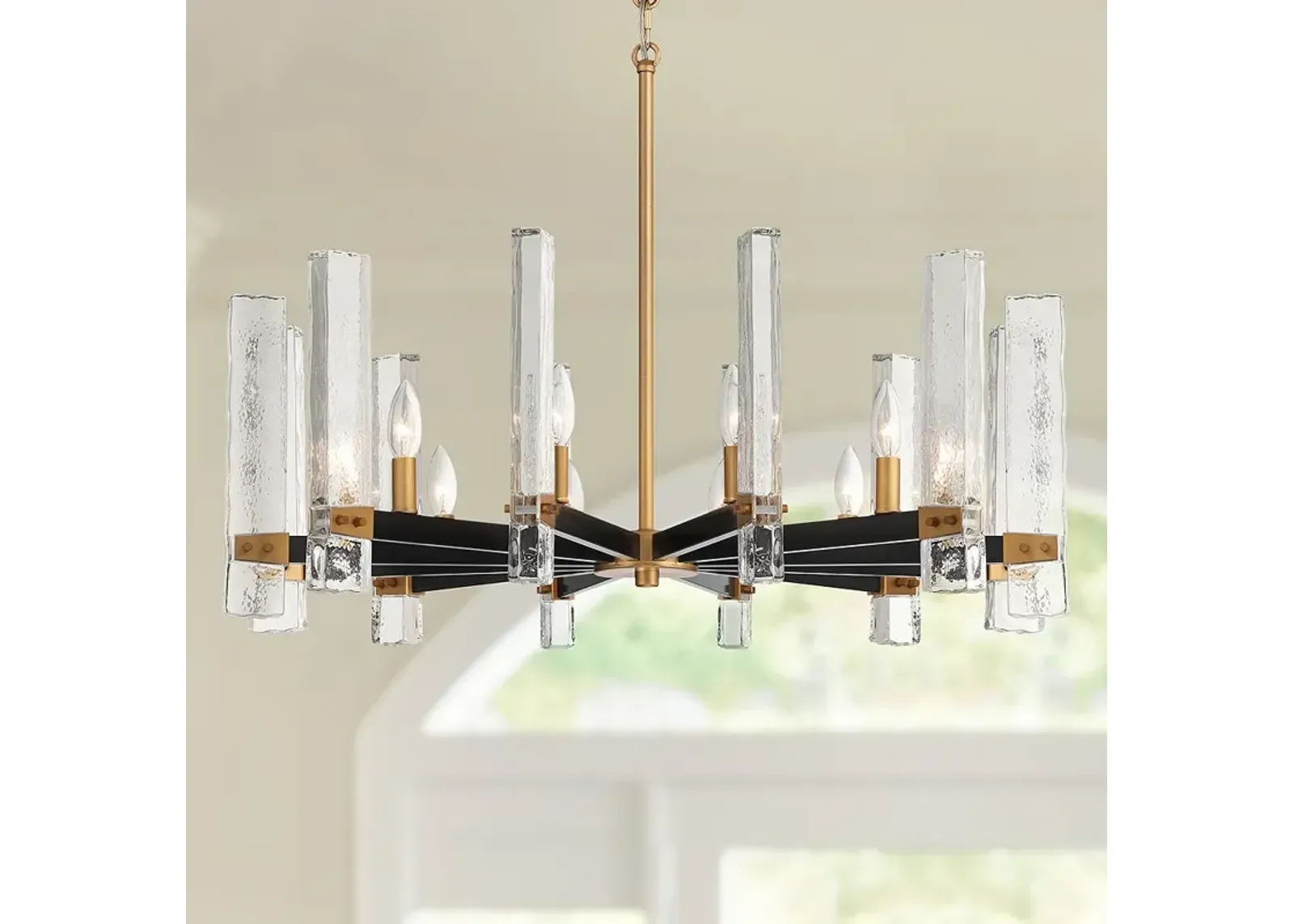 Possini Euro Daphne 32 1/4" Wide Gold Black 12-Light Modern Chandelier