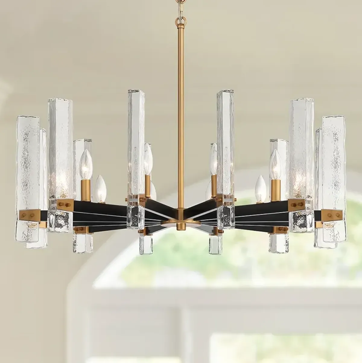 Possini Euro Daphne 32 1/4" Wide Gold Black 12-Light Modern Chandelier