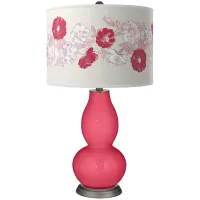 Color Plus Double Gourd 29 1/2" Rose Bouquet Eros Pink Table Lamp