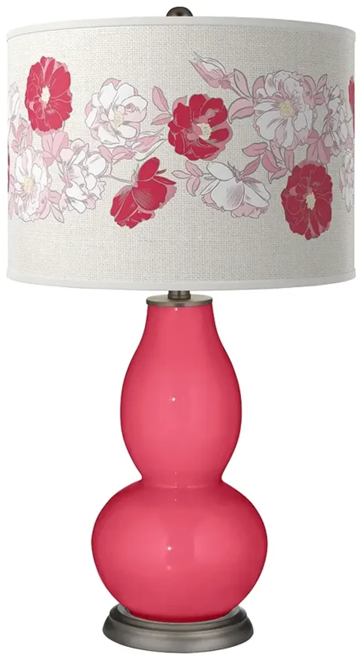 Color Plus Double Gourd 29 1/2" Rose Bouquet Eros Pink Table Lamp