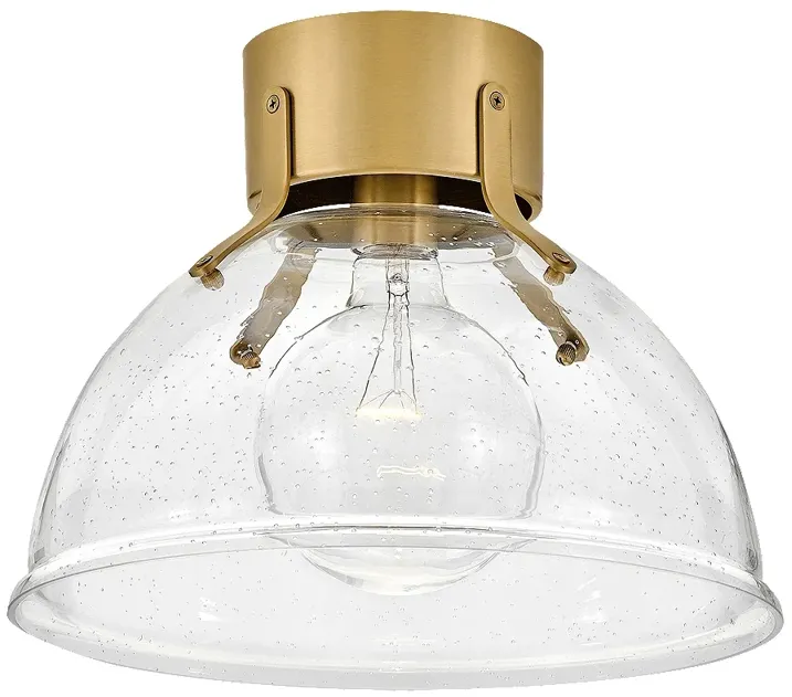 Foyer Argo-Small Flush Mount-Heritage Brass With Clear Seedy Glass