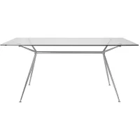 Atos 66" Wide Chrome Metal Rectangular Dining Table