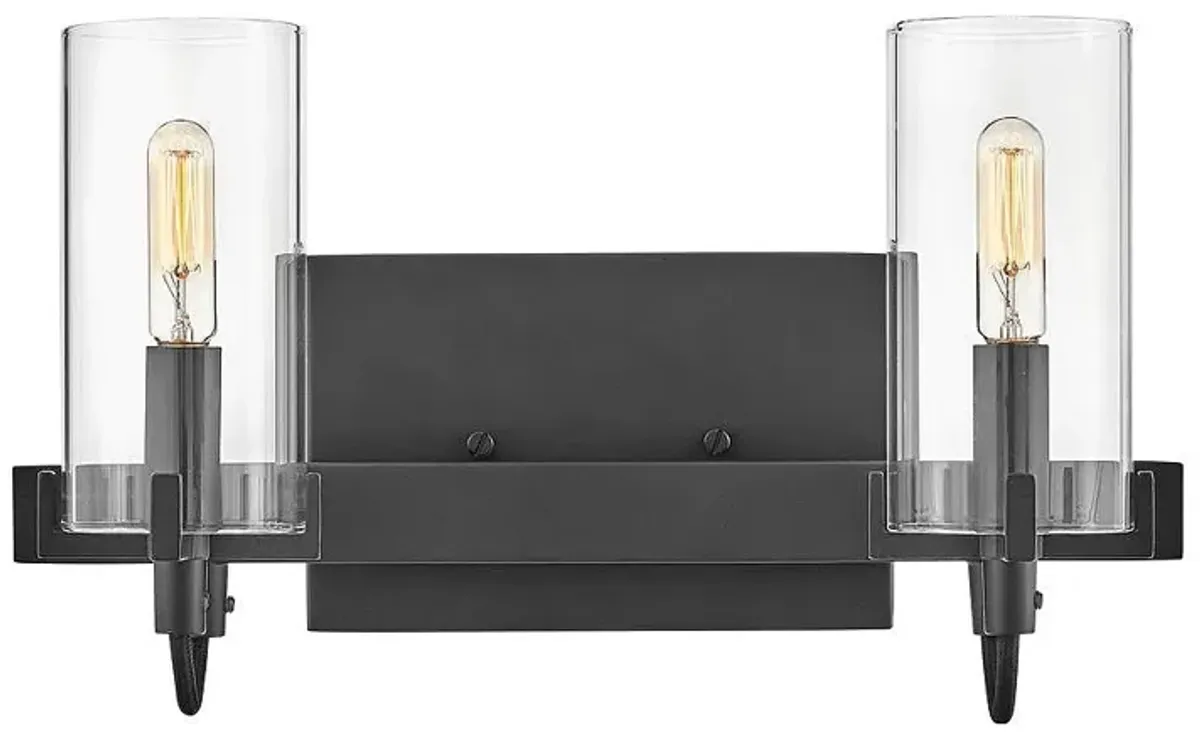 Hinkley Ryden 8 1/4" High Black 2-Light Wall Sconce