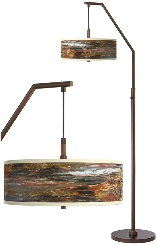 Giclee Glow Arc 71 1/2" Embracing Change Bronze Downbridge Floor Lamp