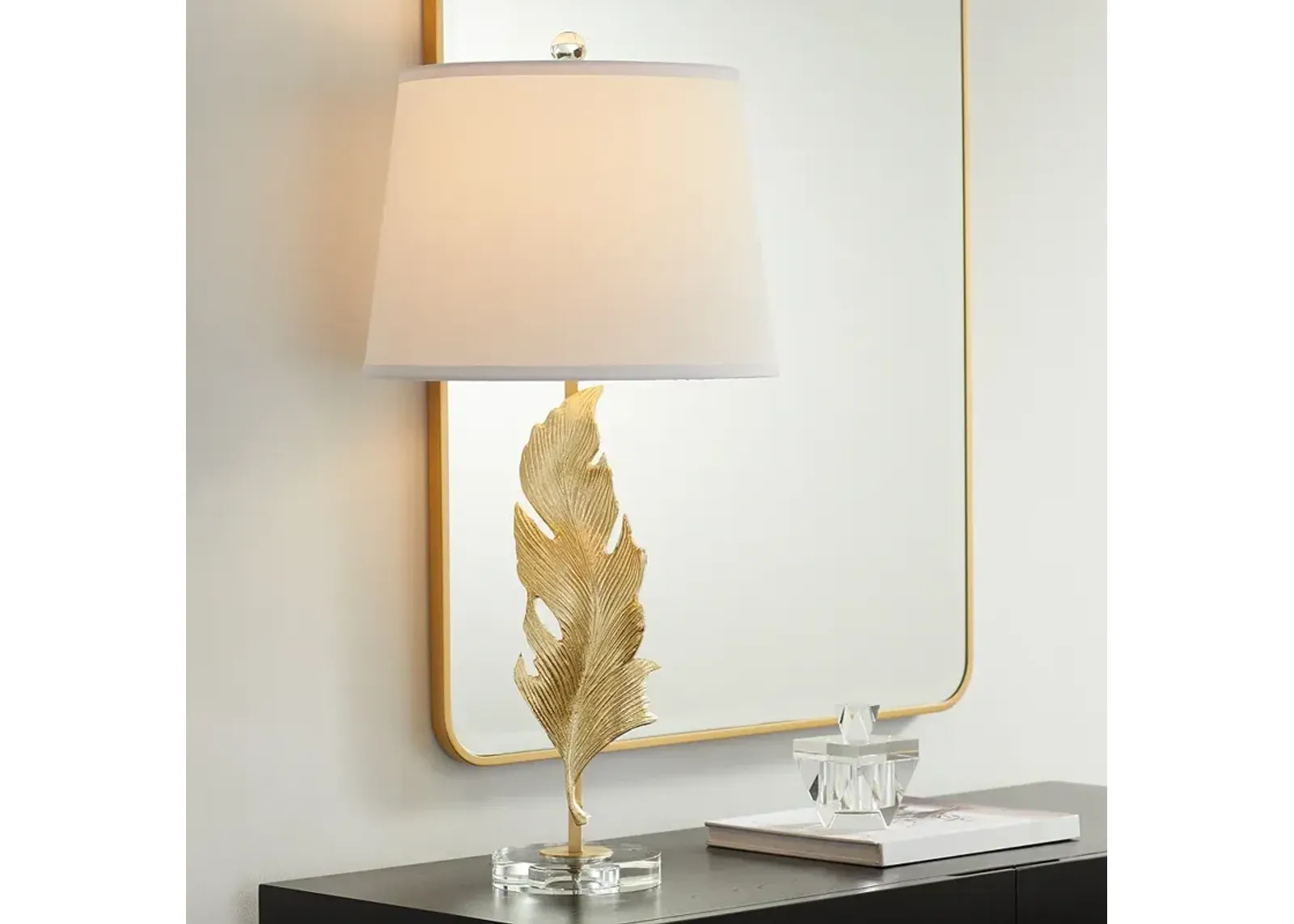 Vienna Full Spectrum Trento 28" High Crystal and Gold Table Lamp