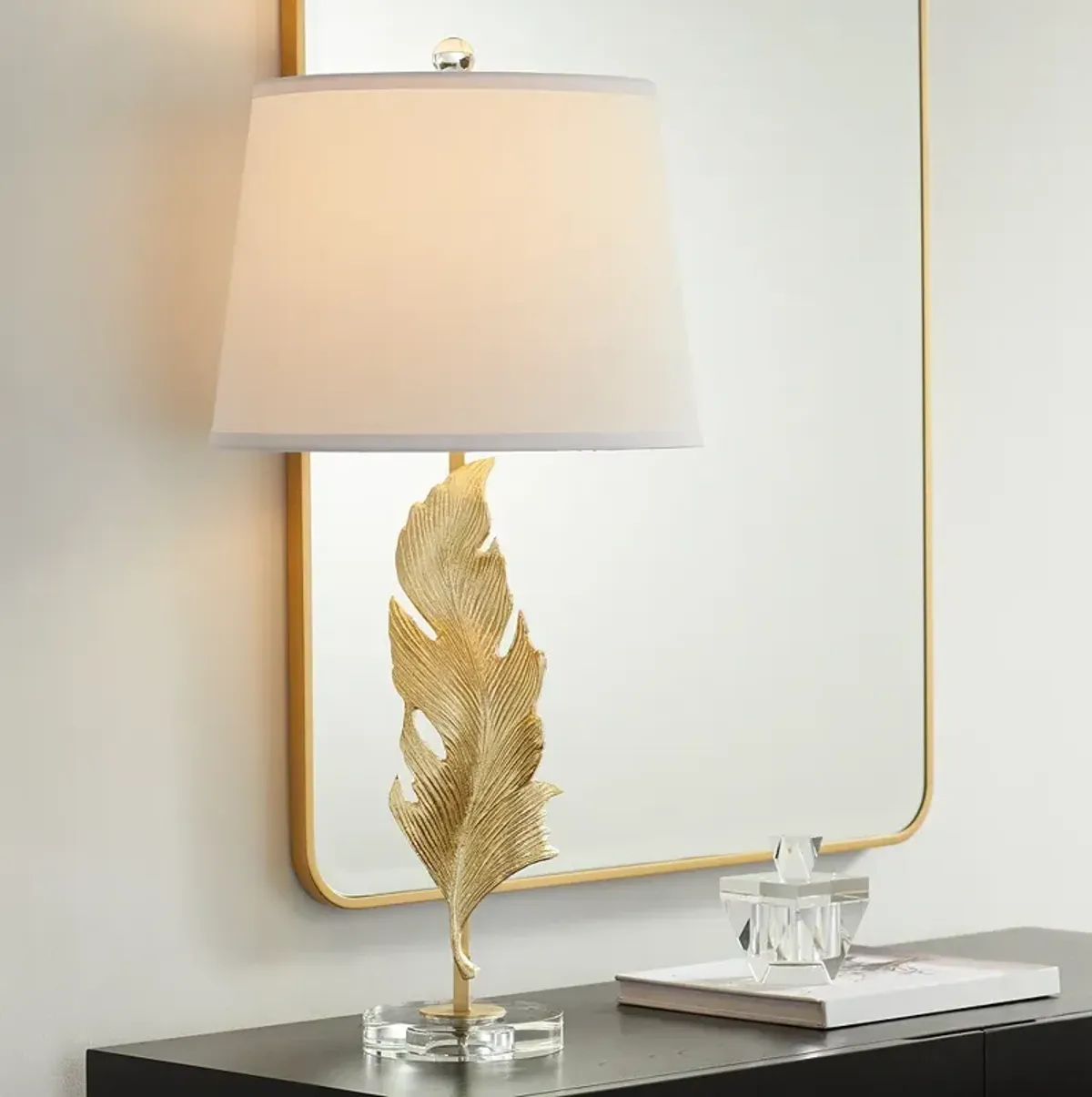 Vienna Full Spectrum Trento 28" High Crystal and Gold Table Lamp