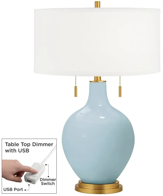 Vast Sky Toby Brass Accents Table Lamp with Dimmer