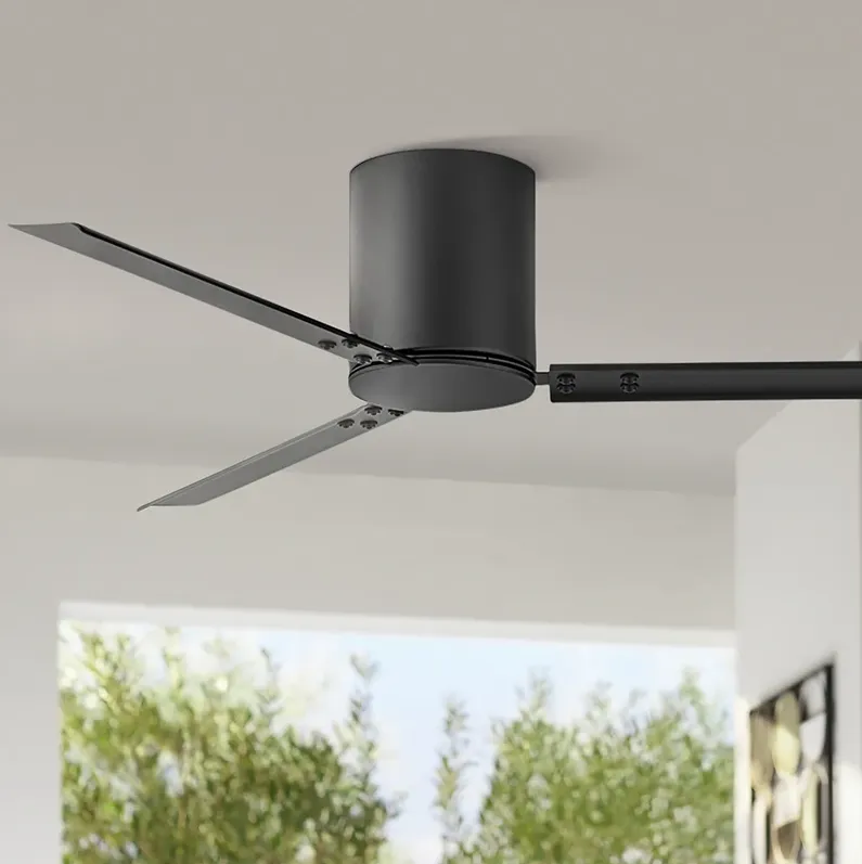 58" Hinkley Indy Flush Matte Black Hugger Smart Ceiling Fan