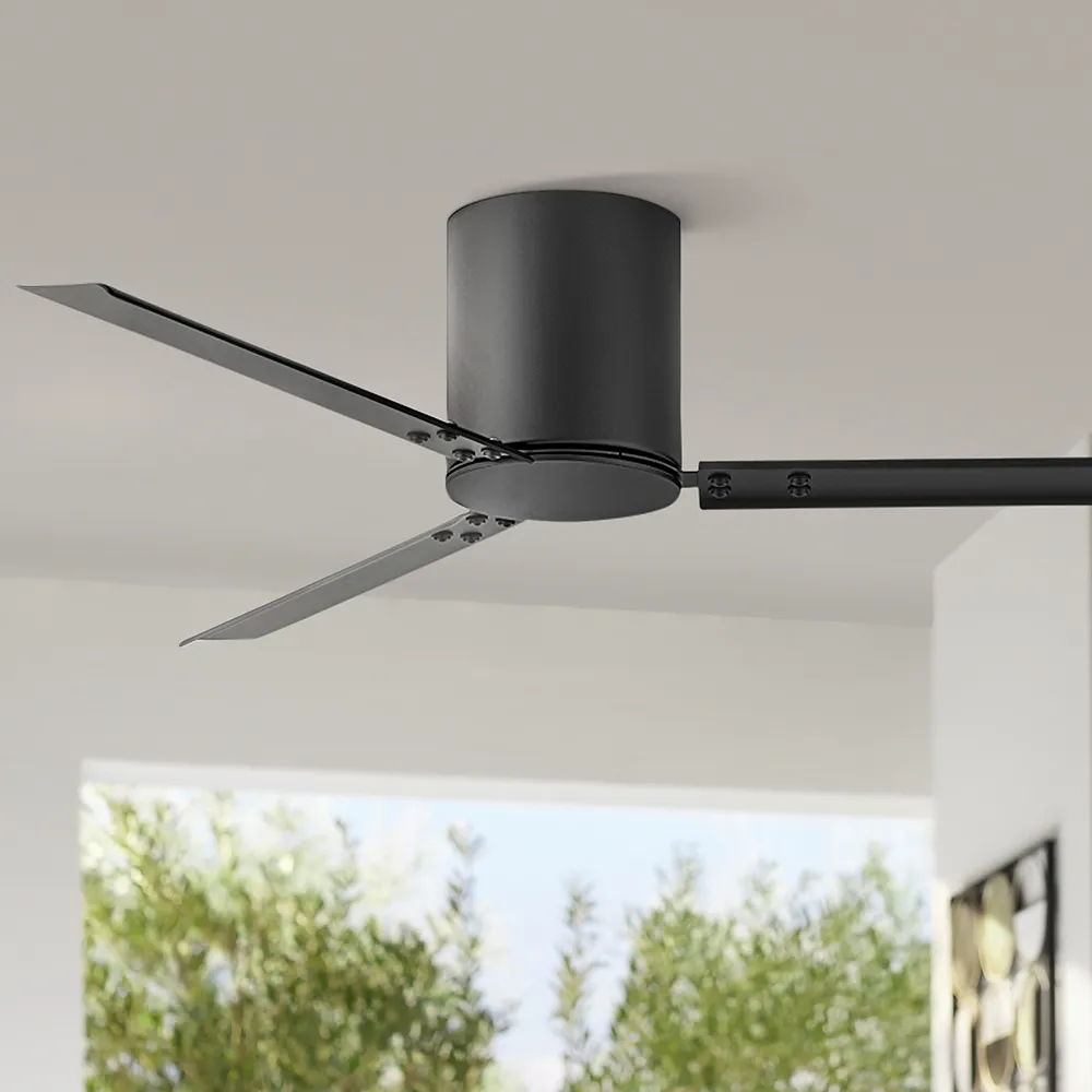 58" Hinkley Indy Flush Matte Black Hugger Smart Ceiling Fan