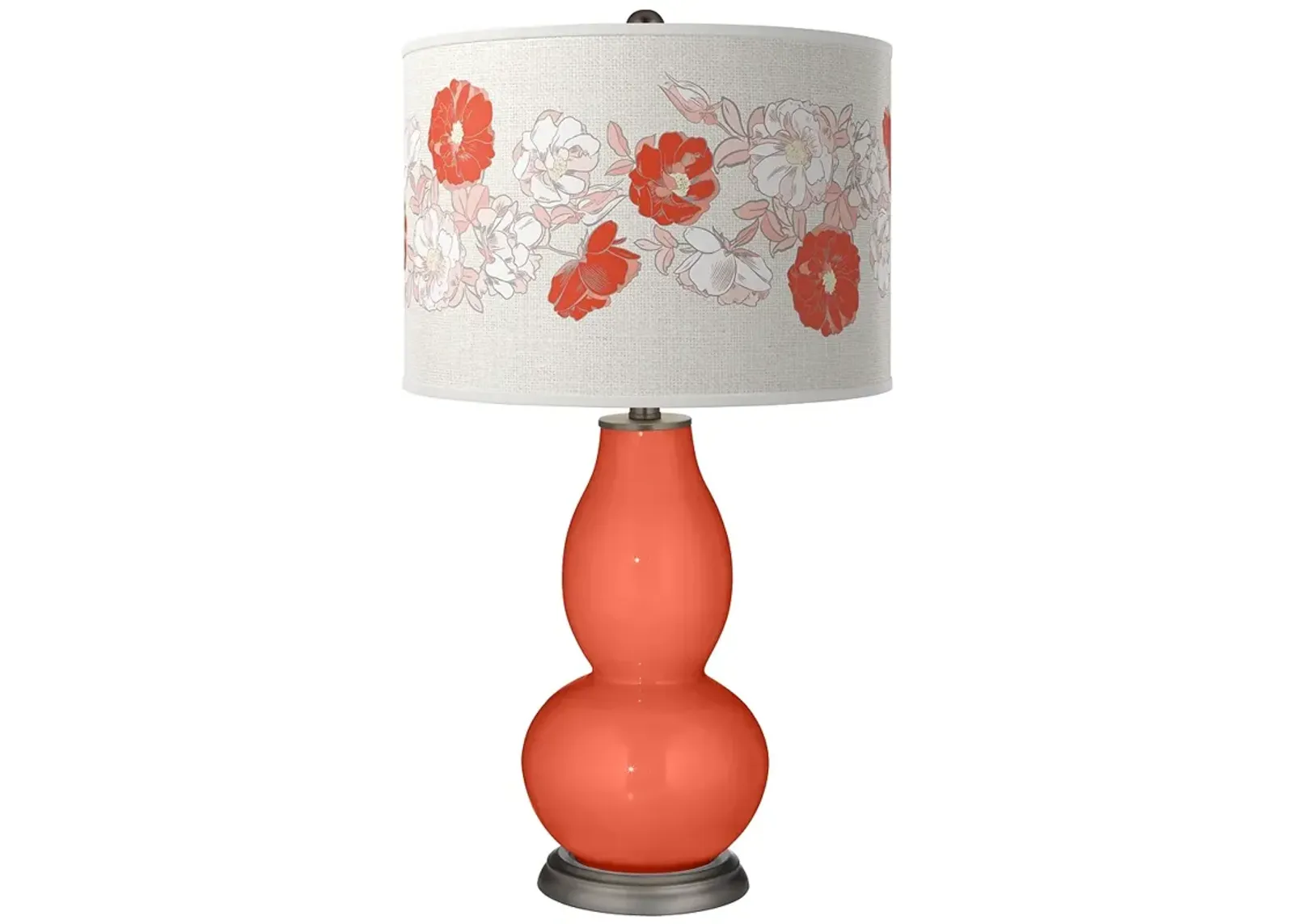 Color Plus Double Gourd 29 1/2" Rose Bouquet Daring Orange Table Lamp