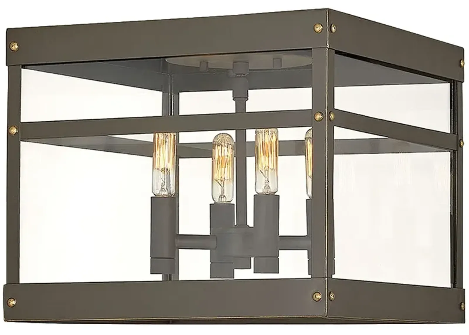 Hinkley Porter 12" Wide 4-Light Rustic Square Outdoor Ceiling Light