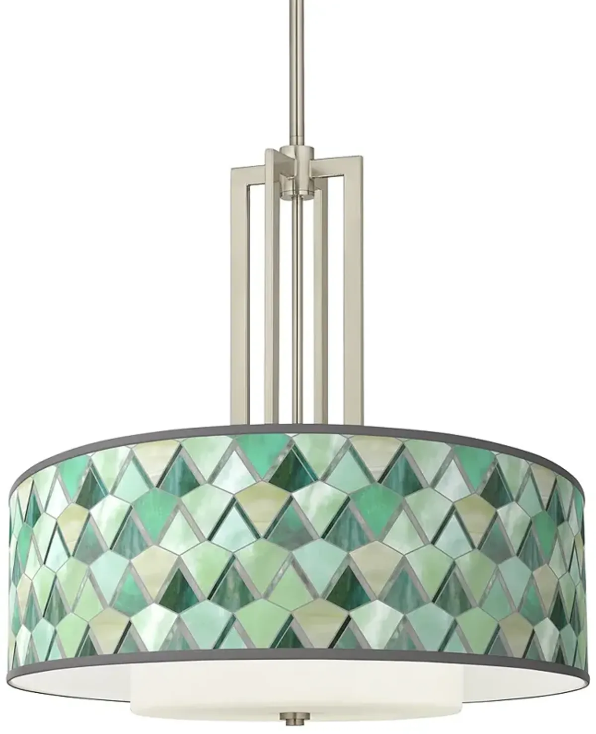 Giclee Glow Carey 24" Nickel 4-Light Misty Morning Shade Chandelier