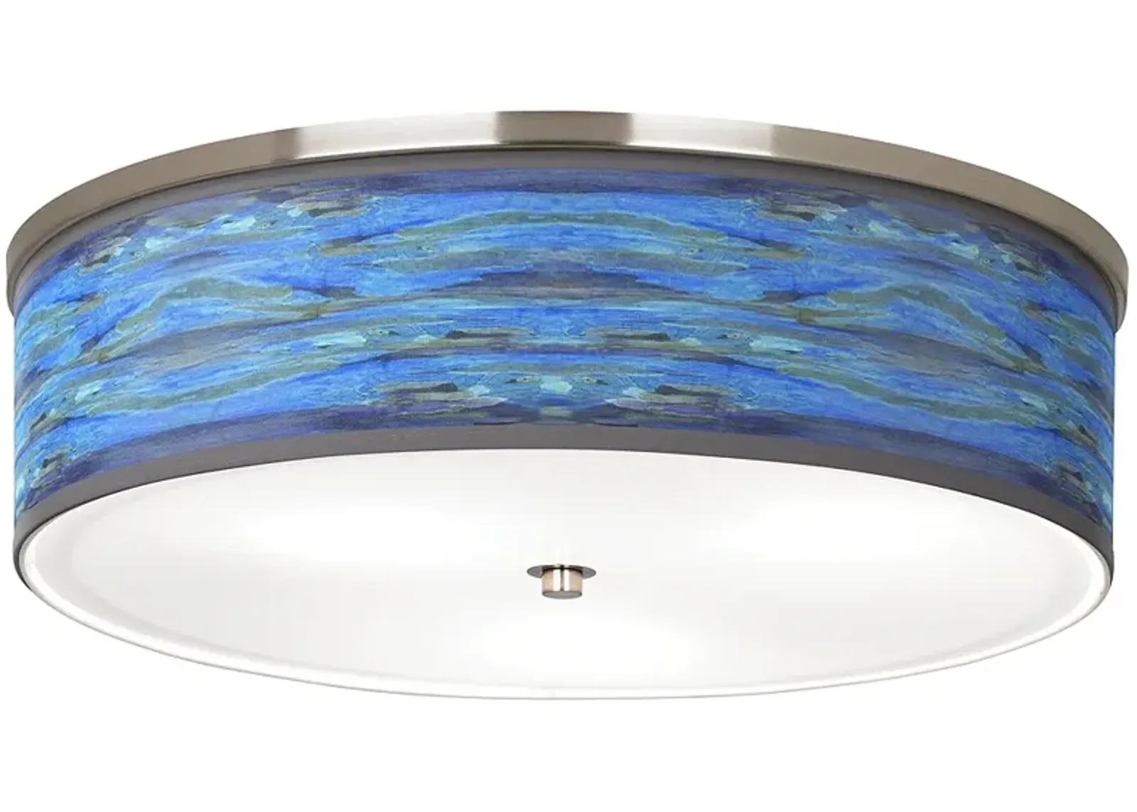 Giclee Glow Oceanside Blue 20 1/4" Wide Nickel Ceiling Light