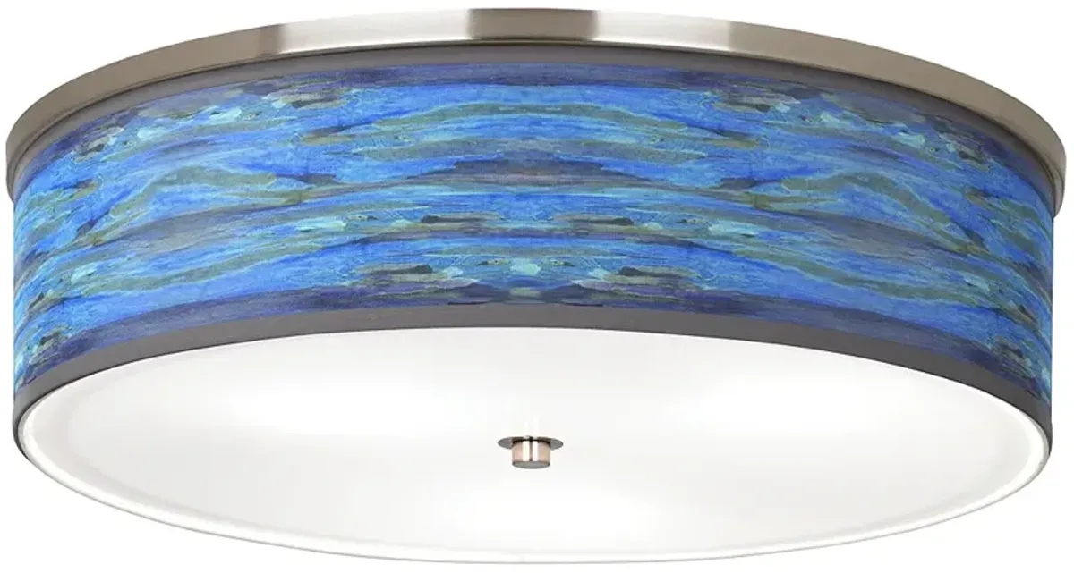 Giclee Glow Oceanside Blue 20 1/4" Wide Nickel Ceiling Light