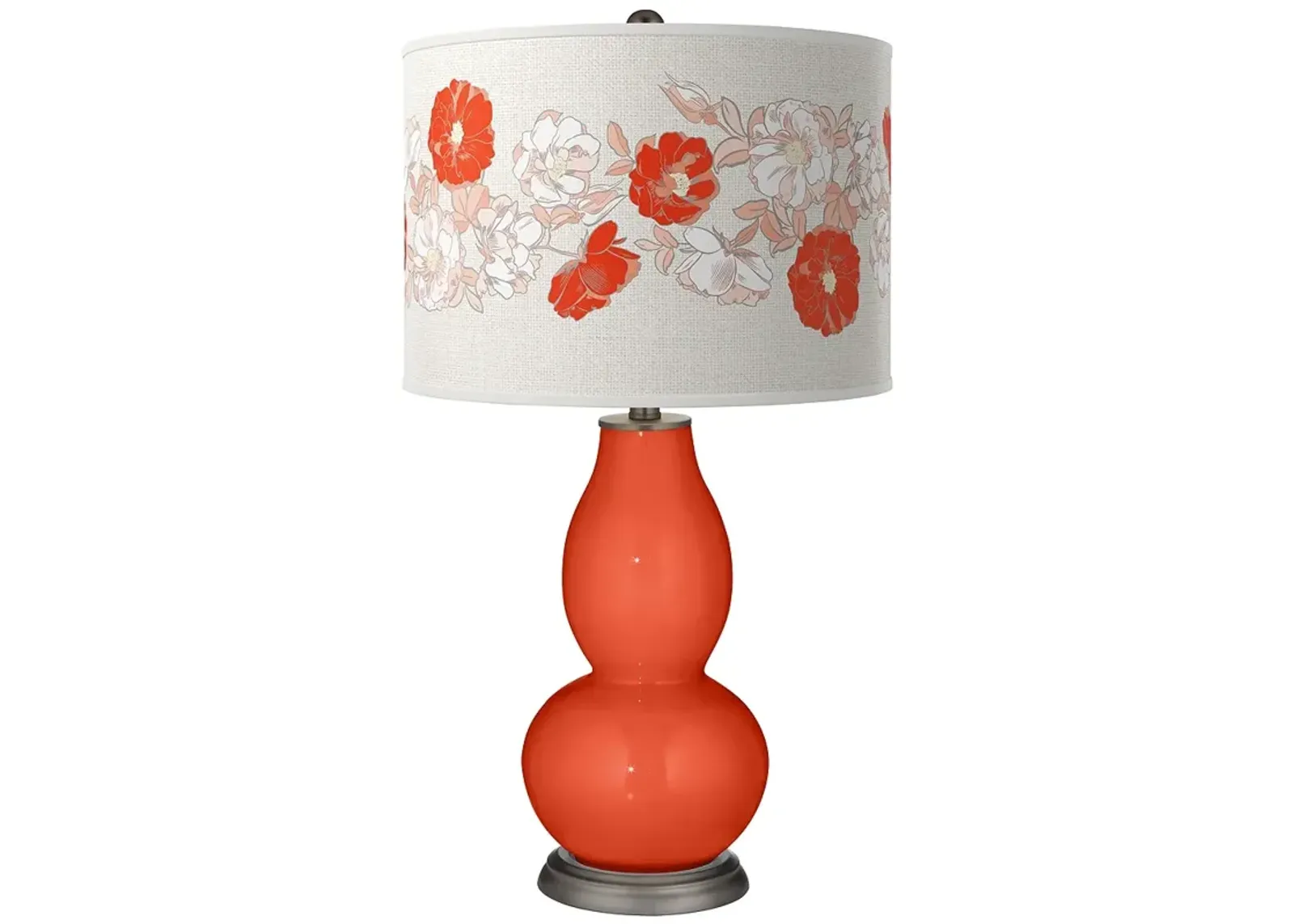 Color Plus Double Gourd 29 1/2" Rose Bouquet Daredevil Red Table Lamp