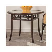 Adna 39 1/2" Wide Cane Walnut Wood Round Dining Table