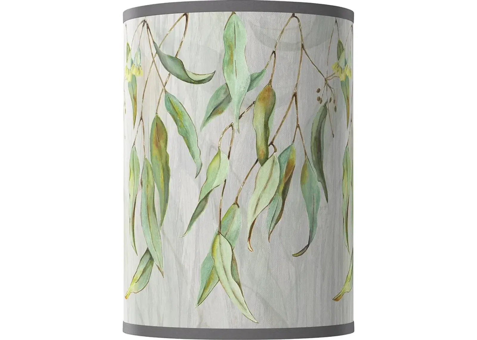 Eucalyptus White Giclee Round Cylinder Lamp Shade 8x8x11 (Spider)