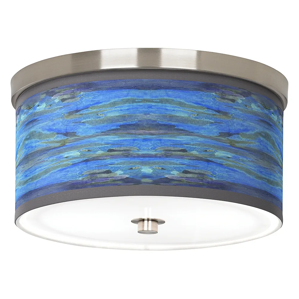 Oceanside Giclee Nickel 10 1/4" Wide Ceiling Light