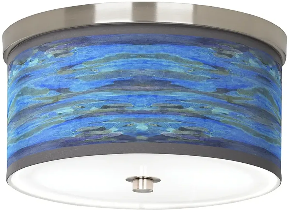 Oceanside Giclee Nickel 10 1/4" Wide Ceiling Light