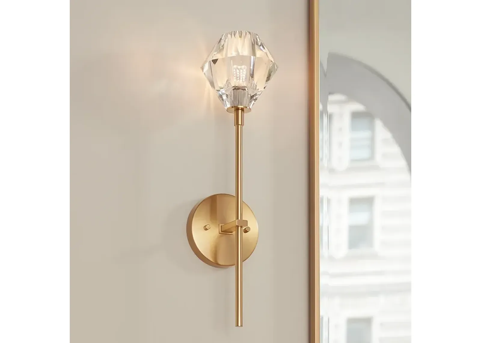 Lucent 18 3/4" High Soft Gold and Crystal LED Wall Sconce