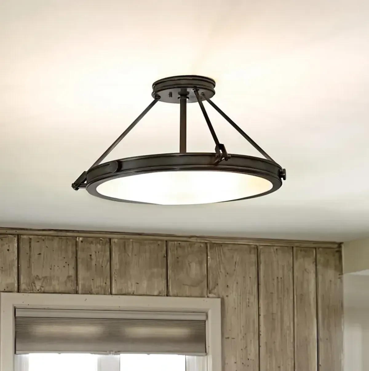 Hinkley Collier 22" Wide Black Oxide Ceiling Light