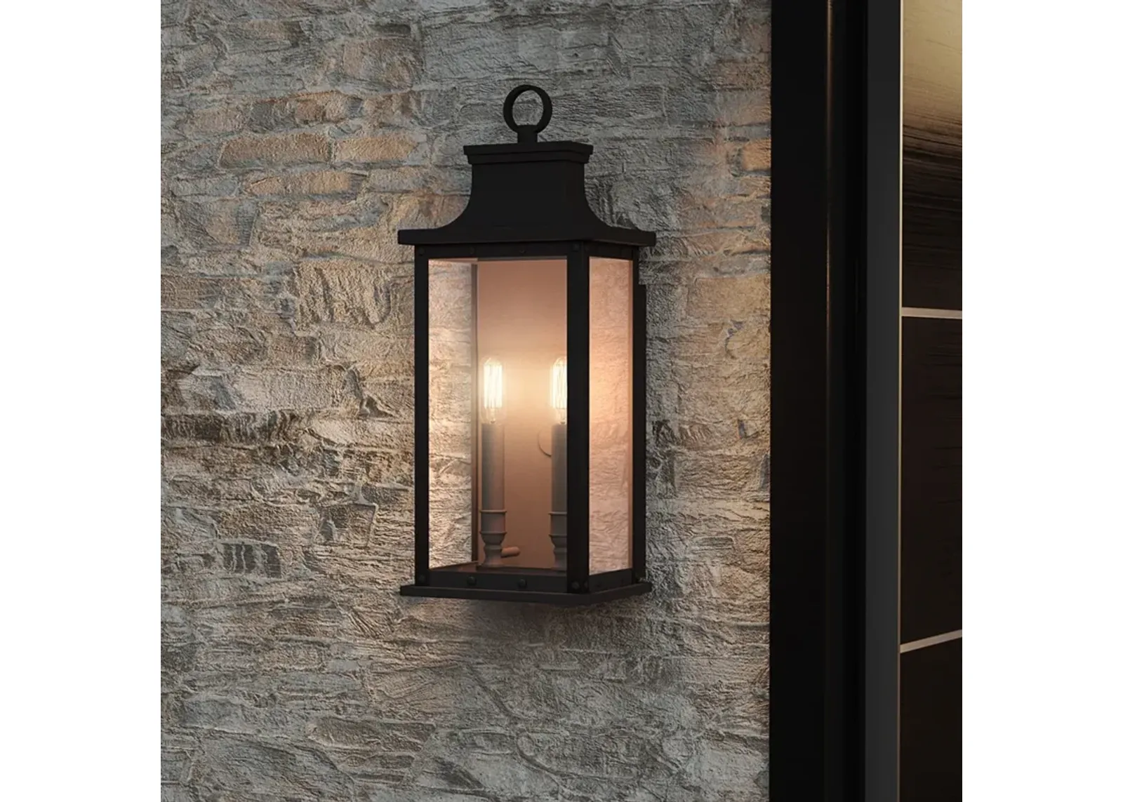 Quoizel Abernathy 19 1/2" High Old Bronze Outdoor Lantern Wall Light