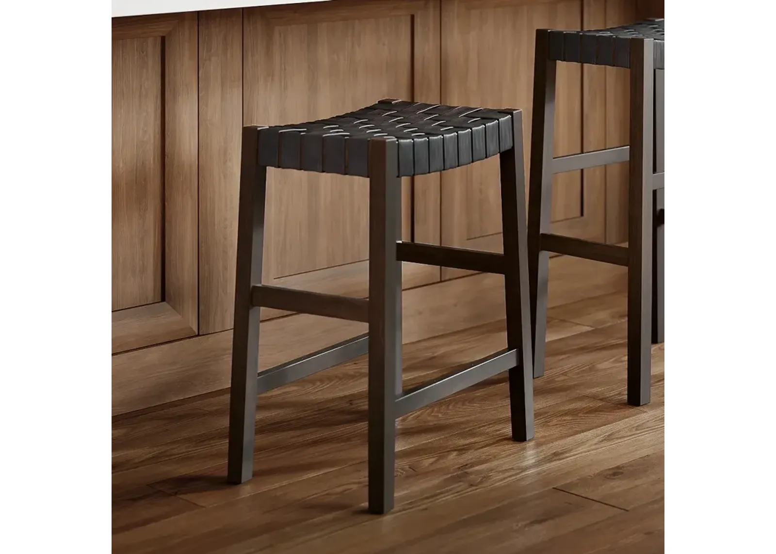 Apollo 25 1/2" High Brown Leather Counter Stool