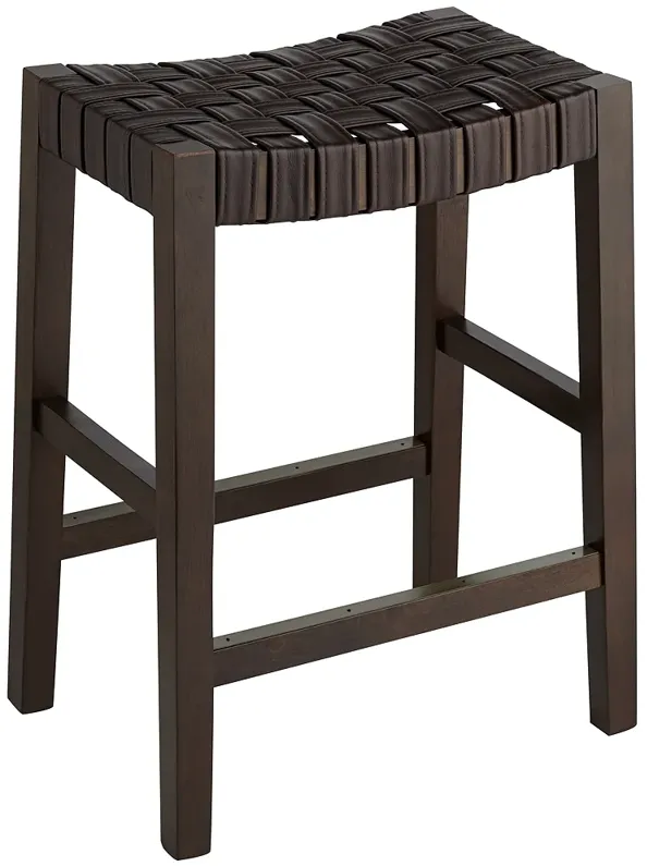 Apollo 25 1/2" High Brown Leather Counter Stool