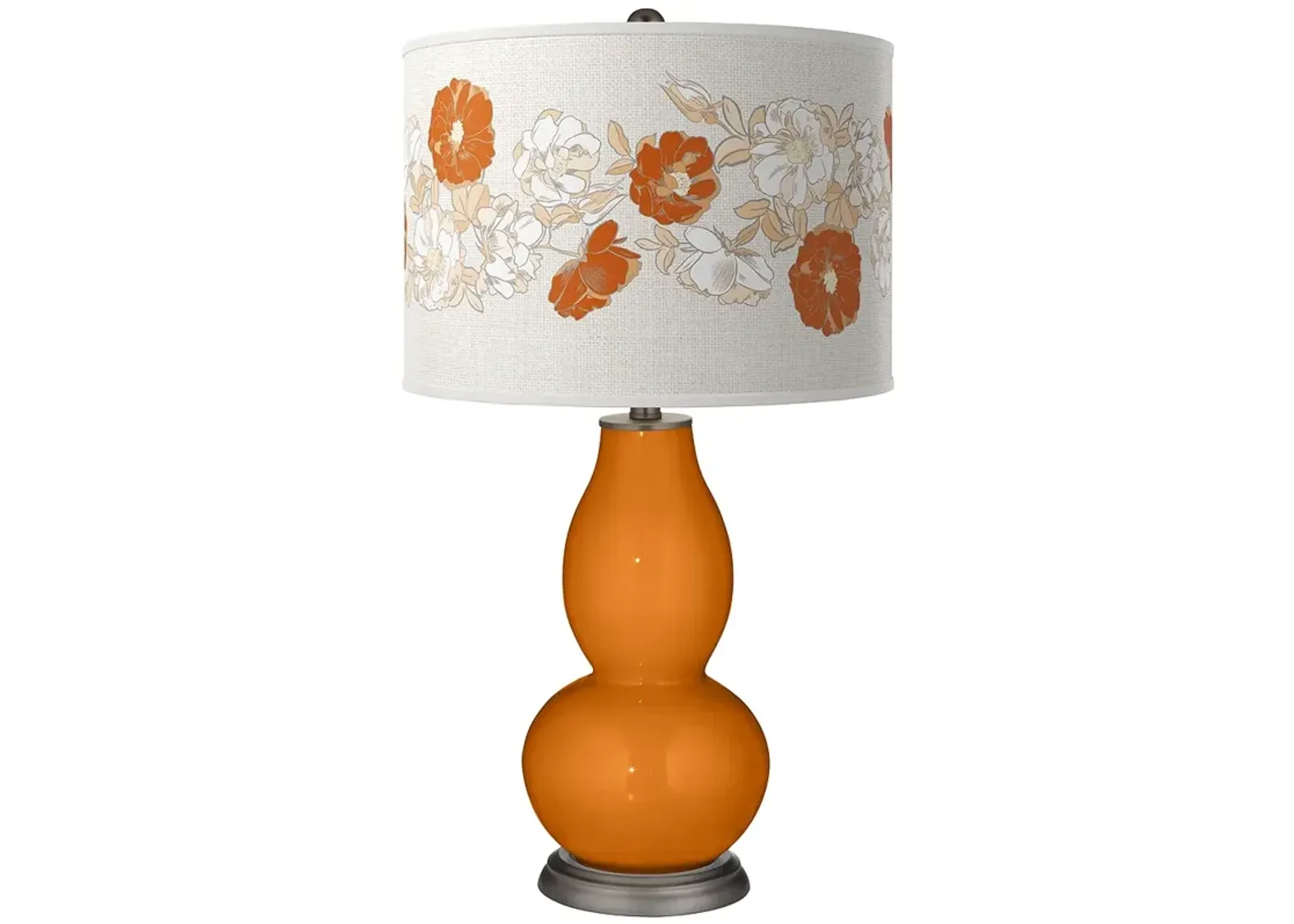 Color Plus Double Gourd 29 1/2" Rose Bouquet Cinnamon Spice  Lamp