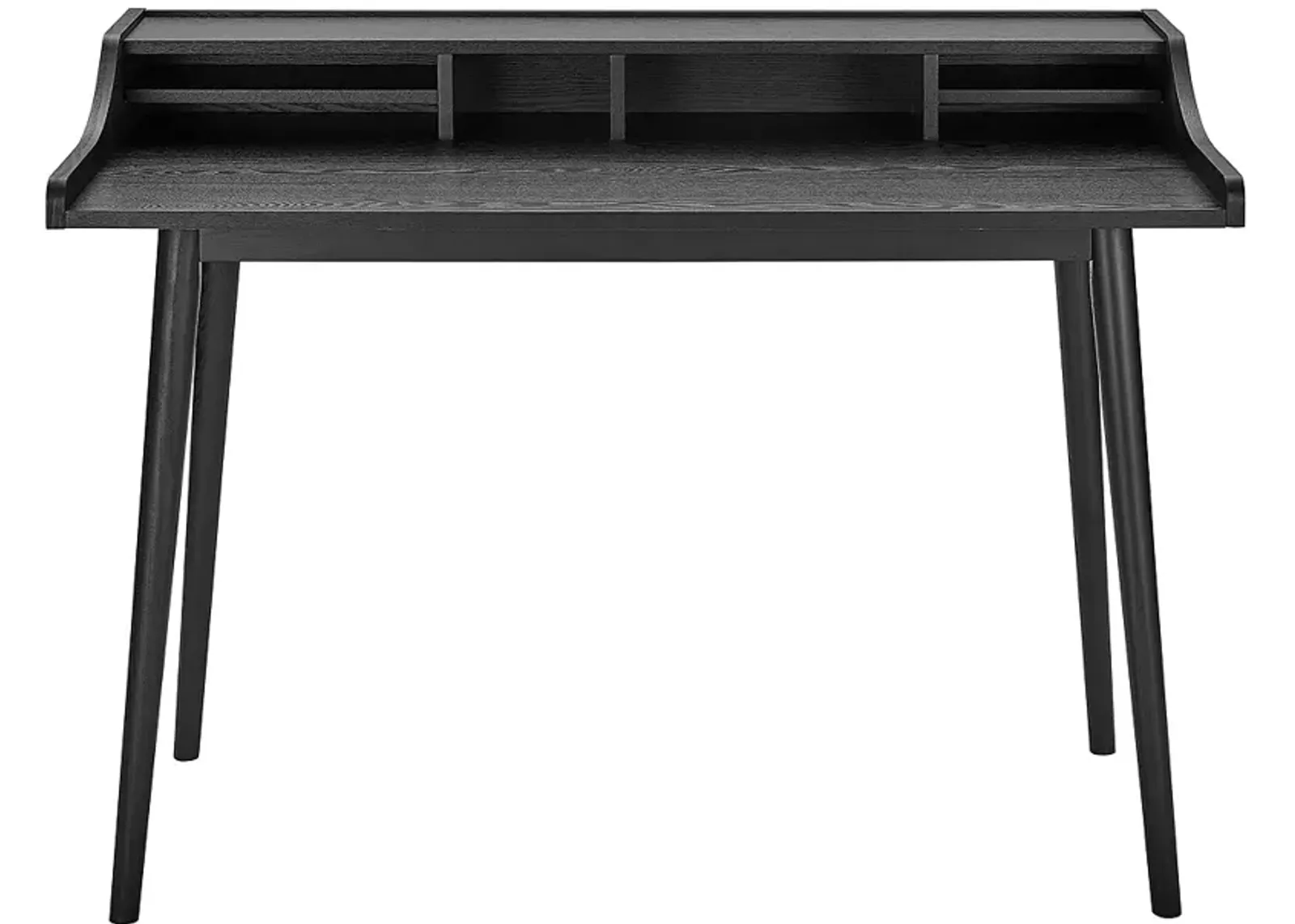 Flavio 47" Wide Black Stained Ash Wood Rectangular Desk