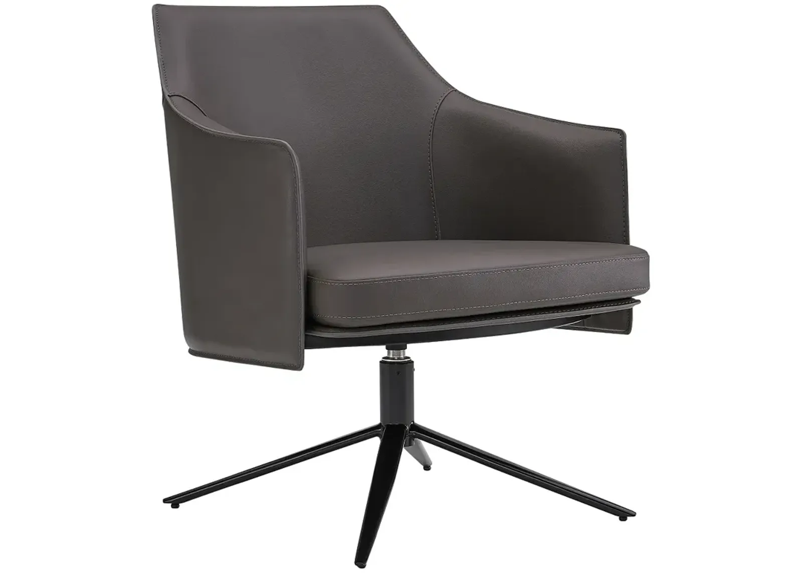 Signa Dark Gray Leatherette Swivel Lounge Chair