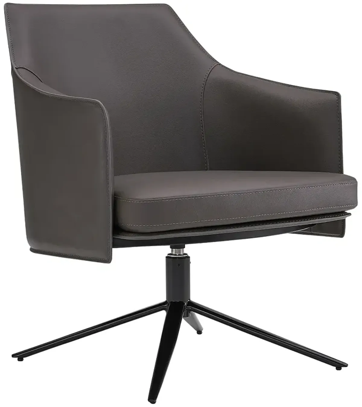 Signa Dark Gray Leatherette Swivel Lounge Chair