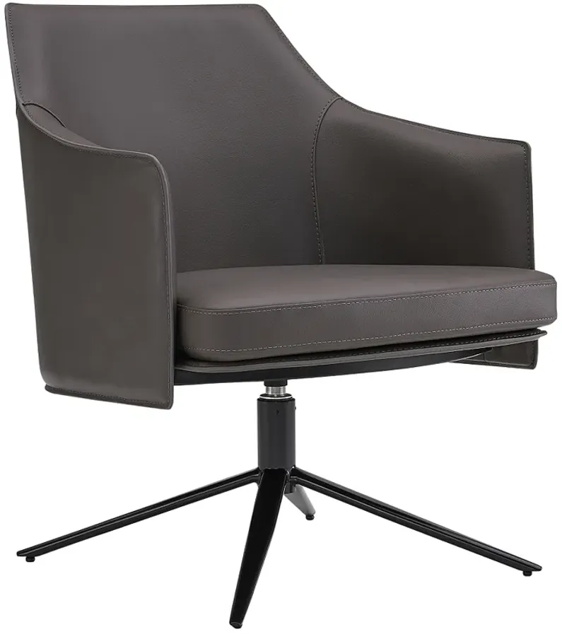 Signa Dark Gray Leatherette Swivel Lounge Chair