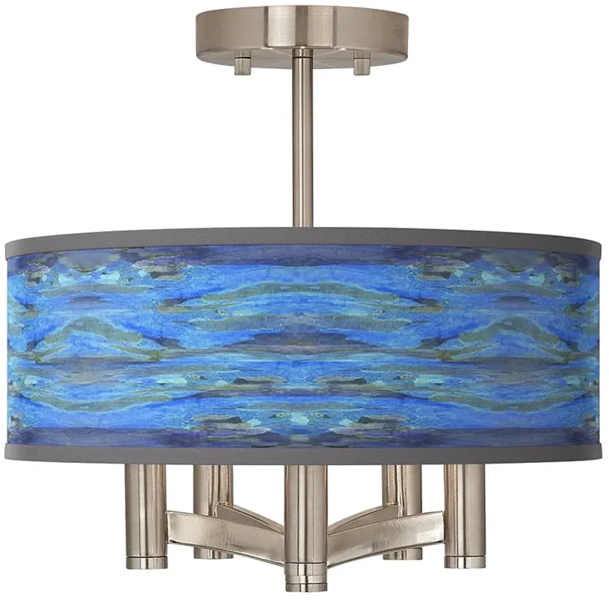 Giclee Glow Oceanside Ava 5-Light Nickel Ceiling Light