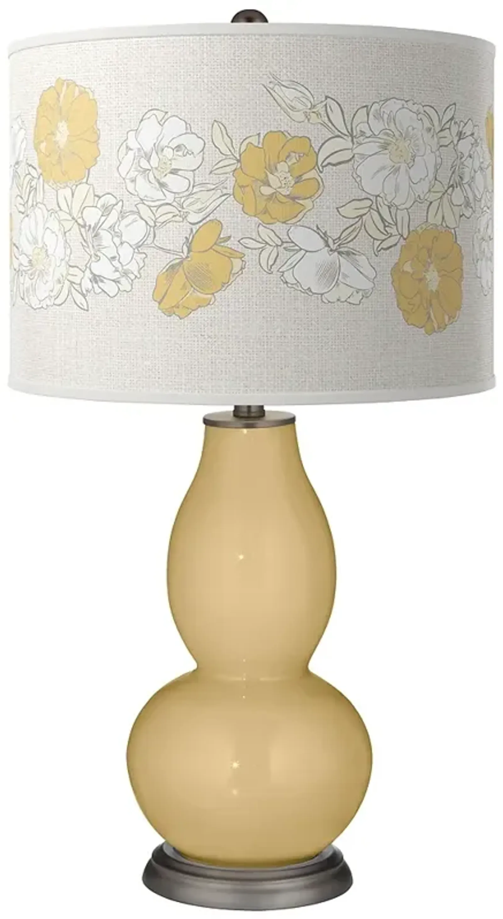 Color Plus Double Gourd 29 1/2" Rose Bouquet Humble Gold Lamp