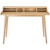 Flavio 47" Wide Oak Veneer Wood Rectangular Desk