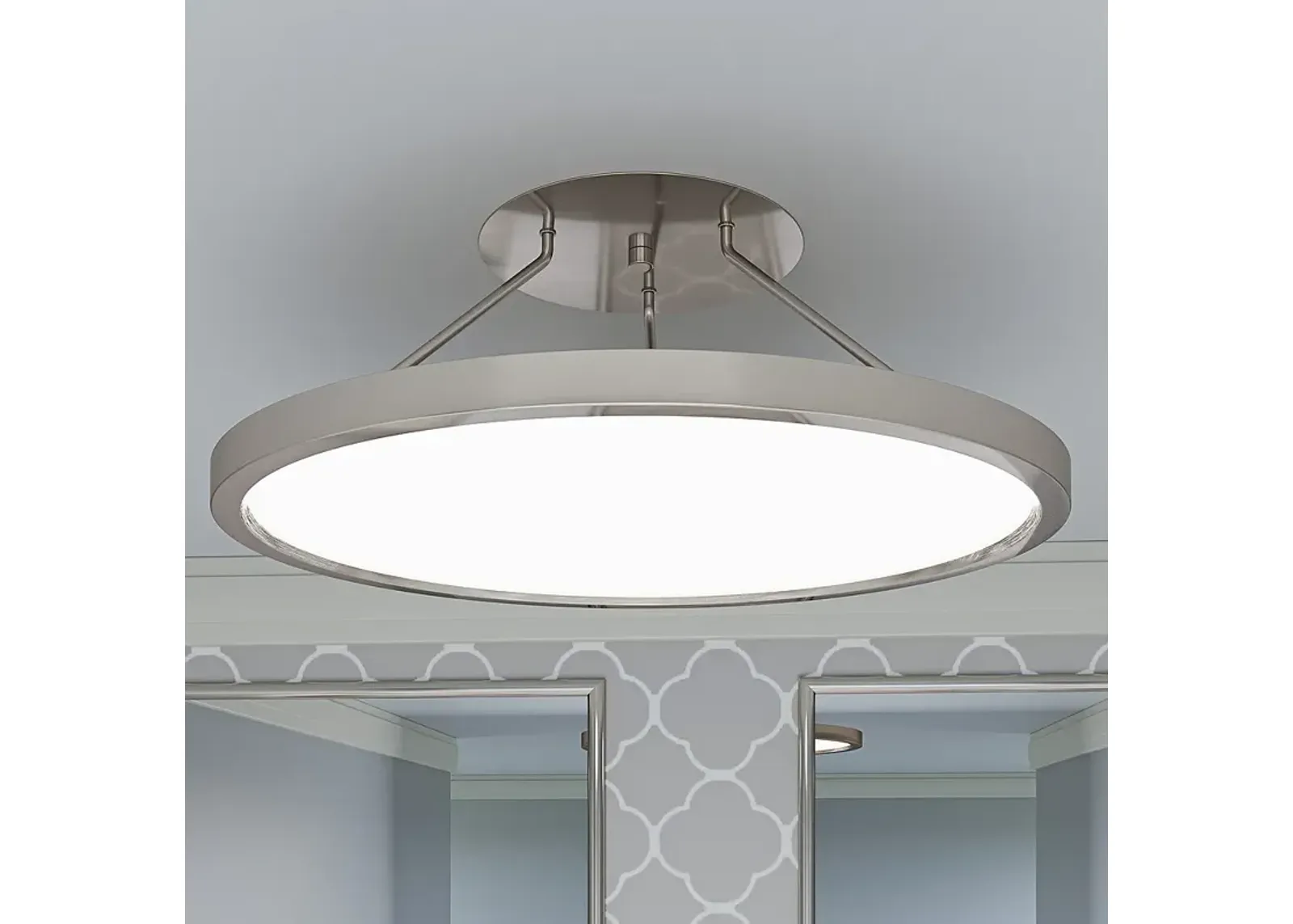 Outskirts Integrated LED Brushed Nickel Semi-Flush Mount