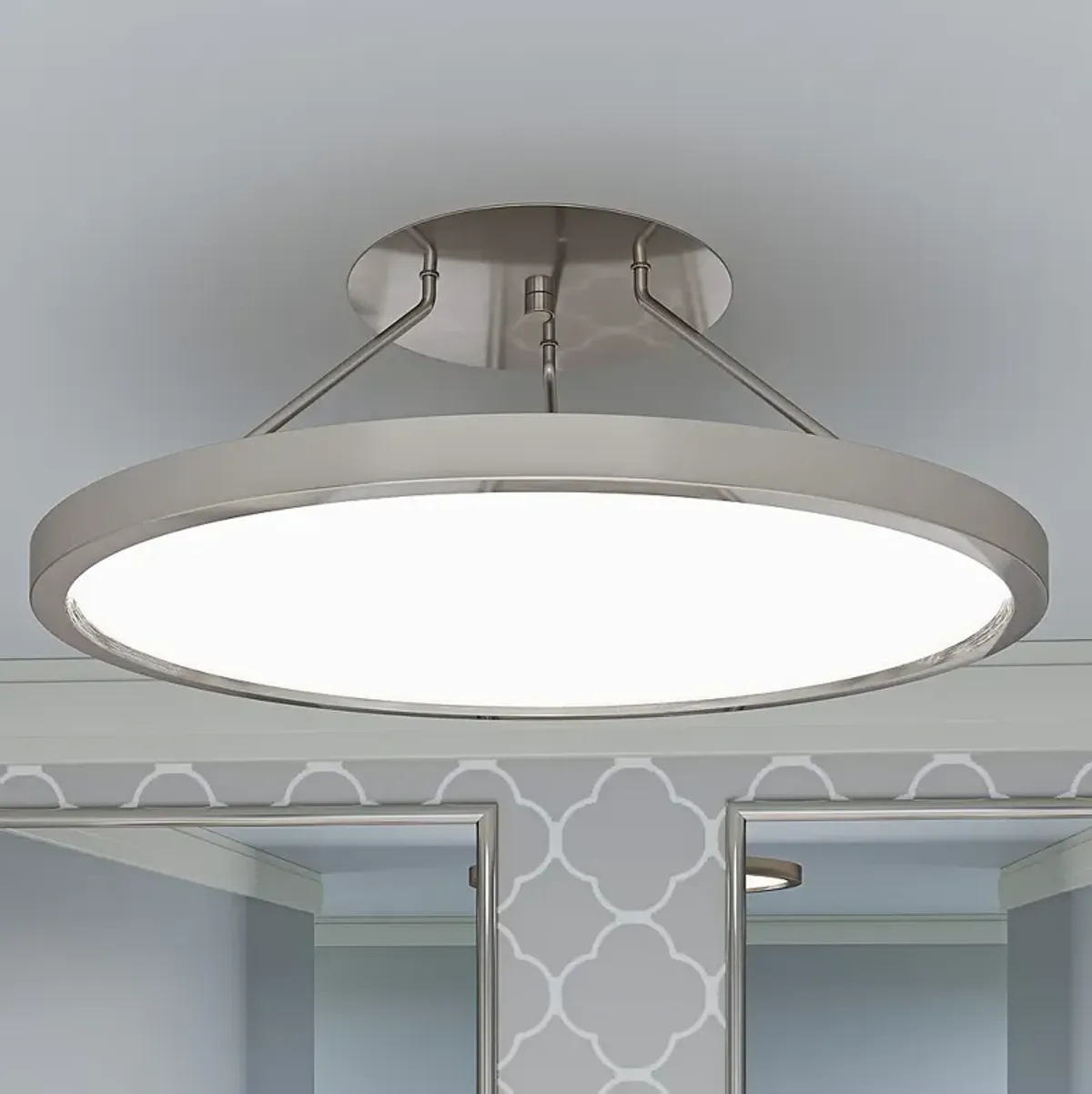 Quoizel Outskirts 20" Wide Brushed Nickel LED Ceiling Light