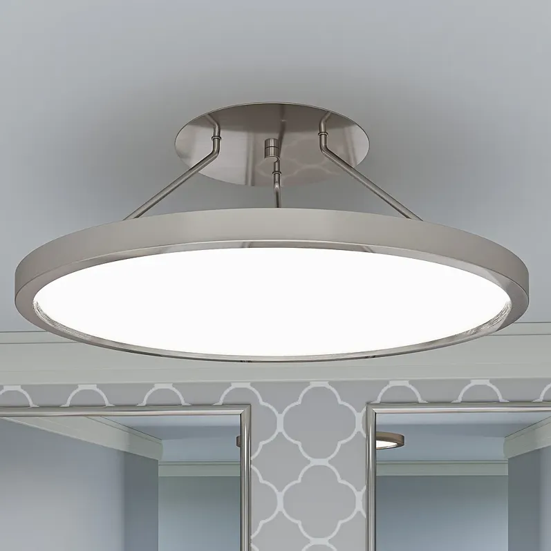 Outskirts Integrated LED Brushed Nickel Semi-Flush Mount