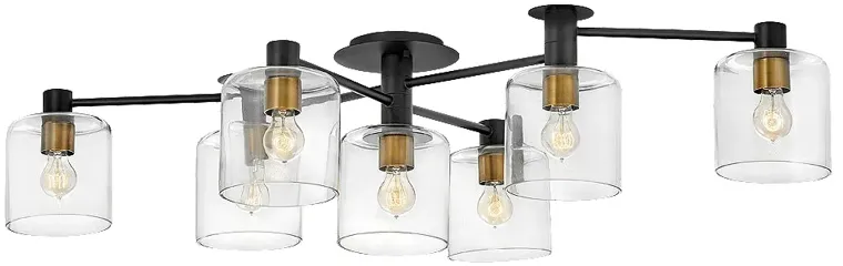 Hinkley Axel 58.8" Wide Large Seven Light Semi-Flush Ceiling Light