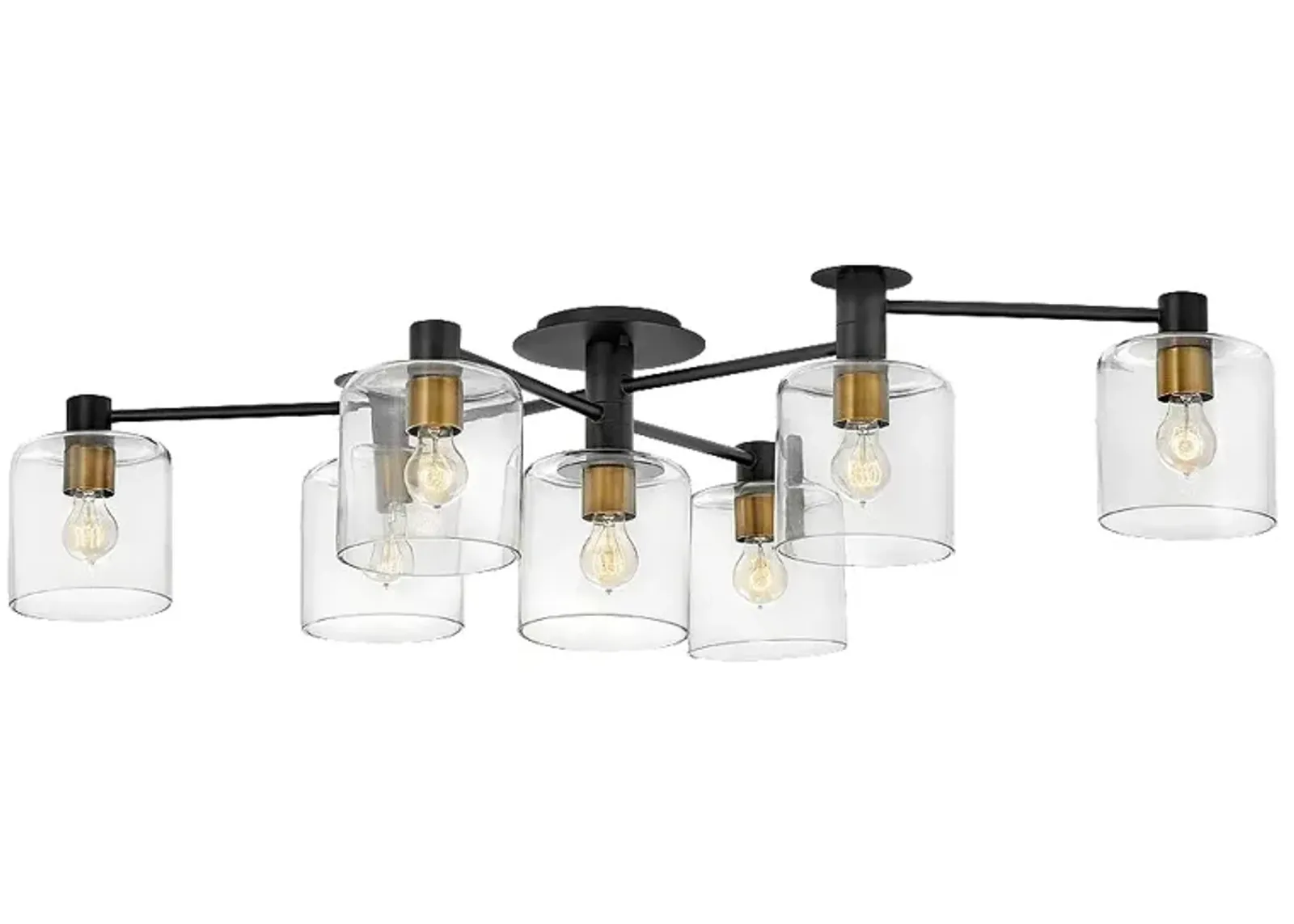 Hinkley Axel 58.8" Wide Large Seven Light Semi-Flush Ceiling Light