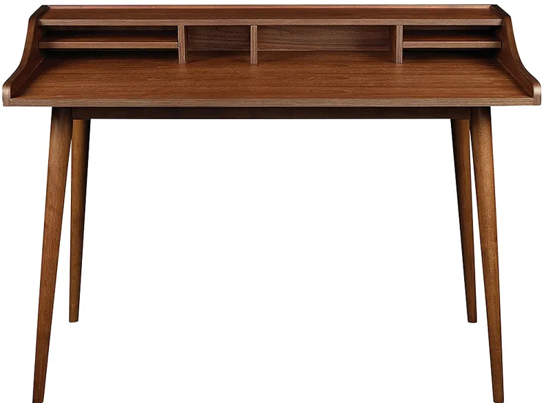 Flavio 47"W American Walnut Veneer Wood Rectangular Desk