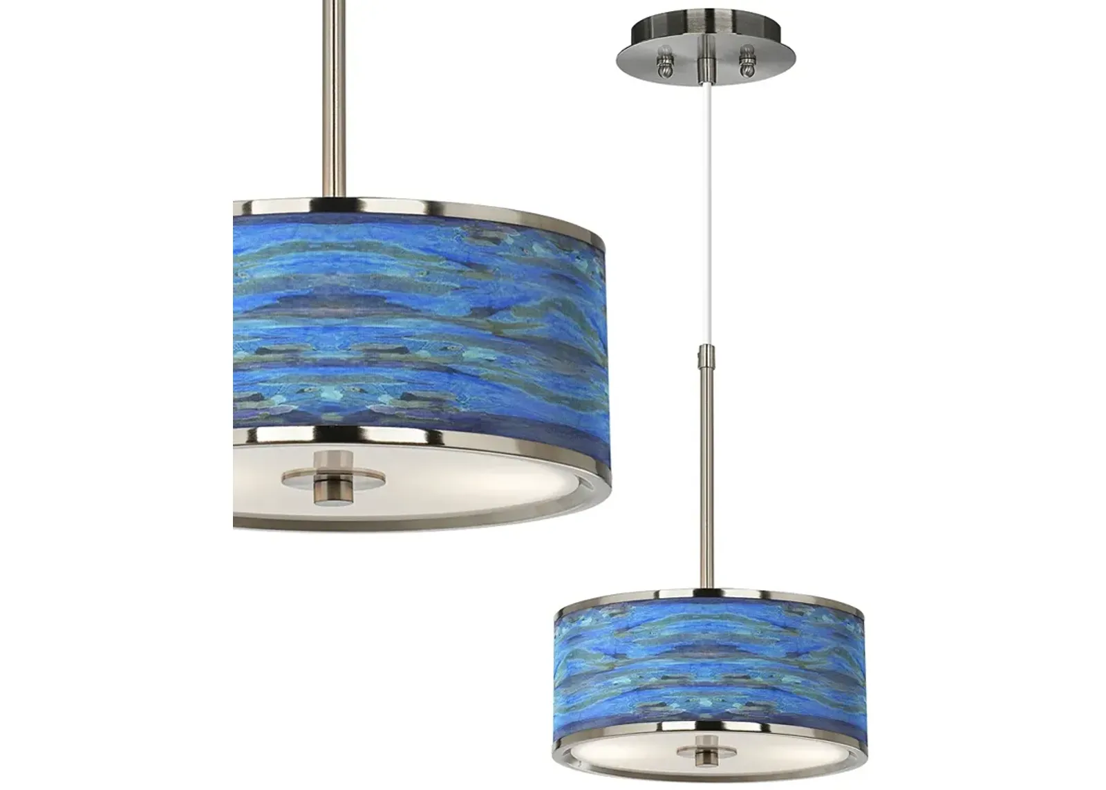 Oceanside 10 1/4" Wide Modern Coastal Giclee Glow Pendant Light