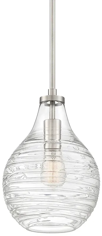 Genie 8 3/4" Wide Brushed Nickel Teardrop Mini Pendant Light