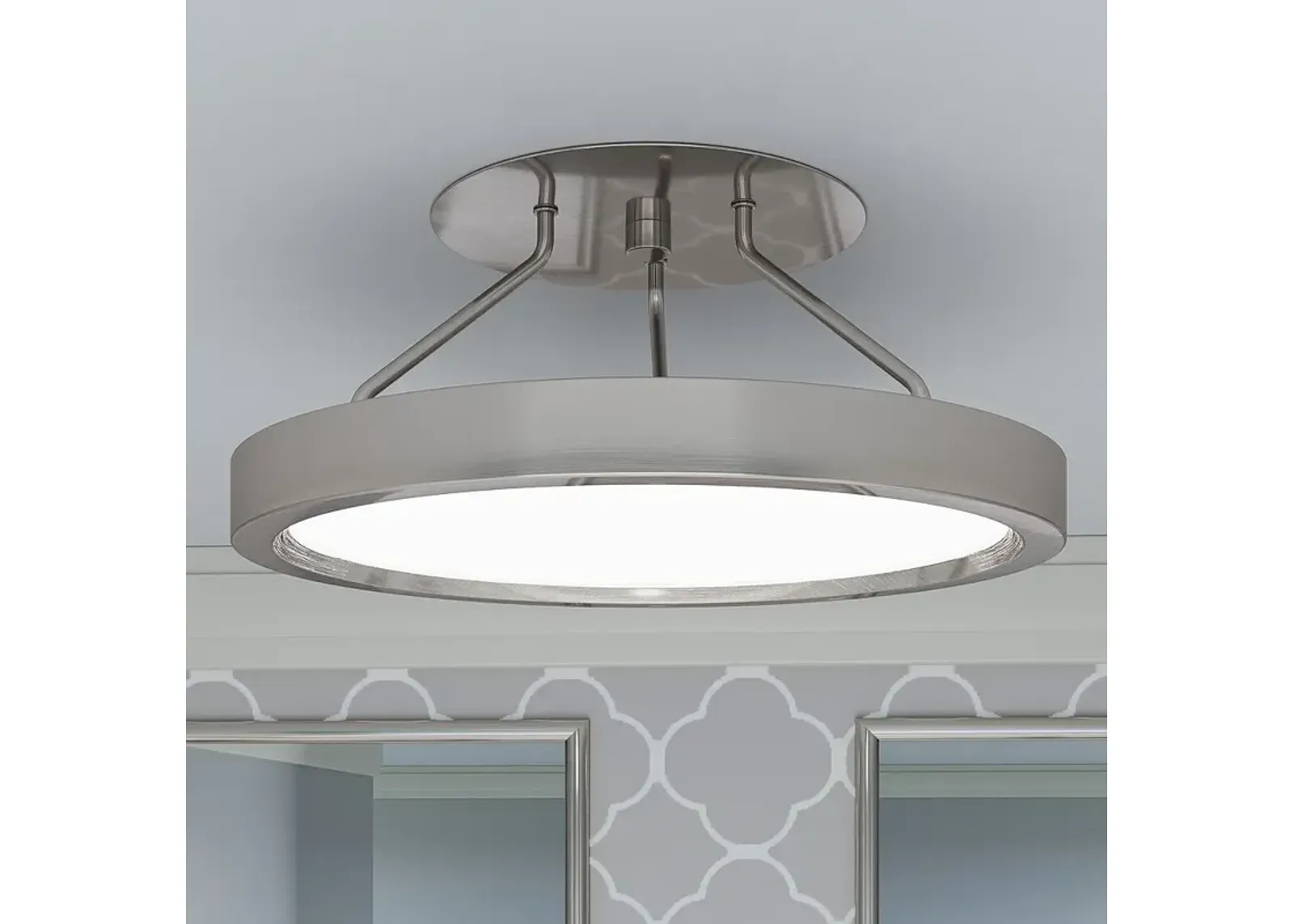 Quoizel Outskirts 11" Wide Brushed Nickel LED Ceiling Light