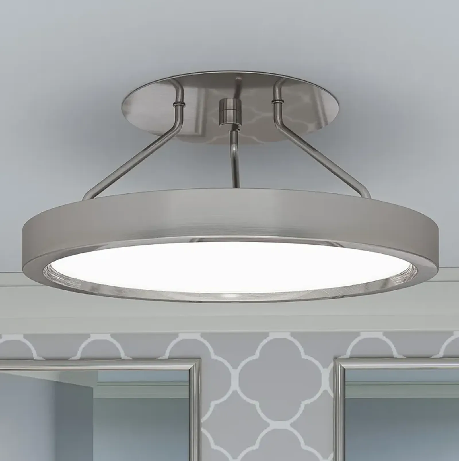 Quoizel Outskirts 11" Wide Brushed Nickel LED Ceiling Light