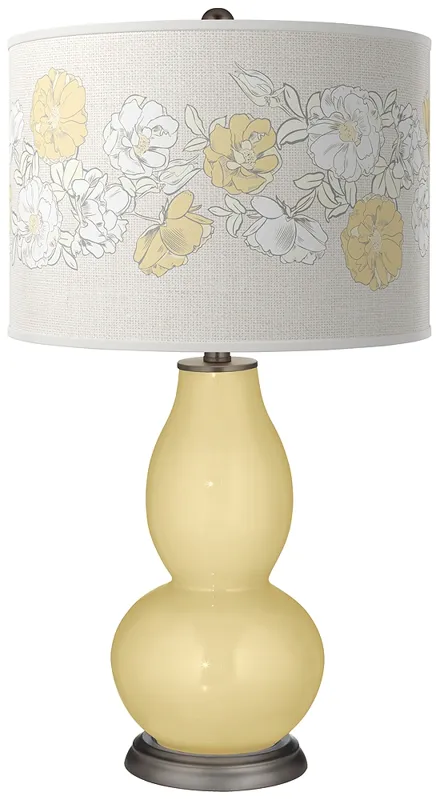 Color Plus Double Gourd 29 1/2" Rose Bouquet Butter Up Table Lamp