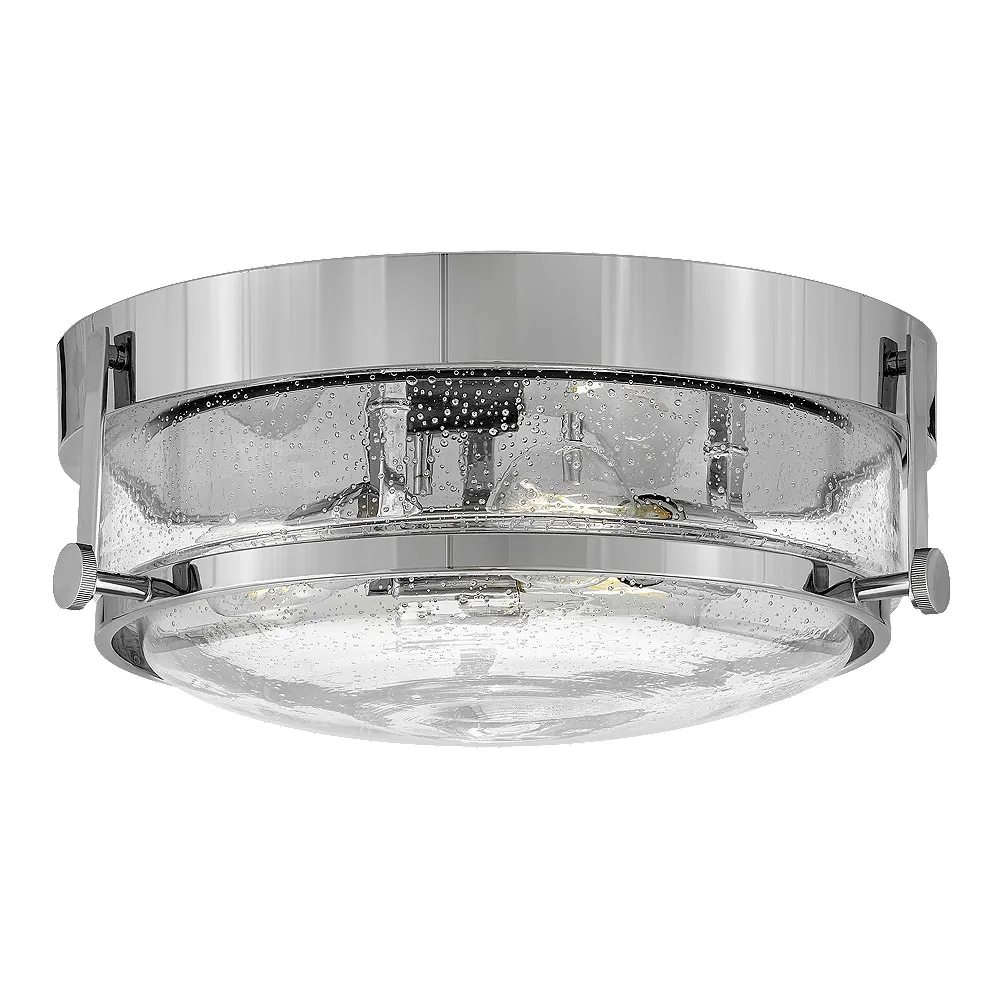 Foyer Harper-Small Flush Mount-Chrome With Clear Seedy Glass
